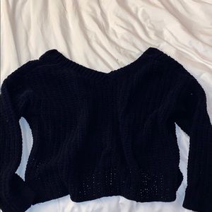 Navy cropped sweater